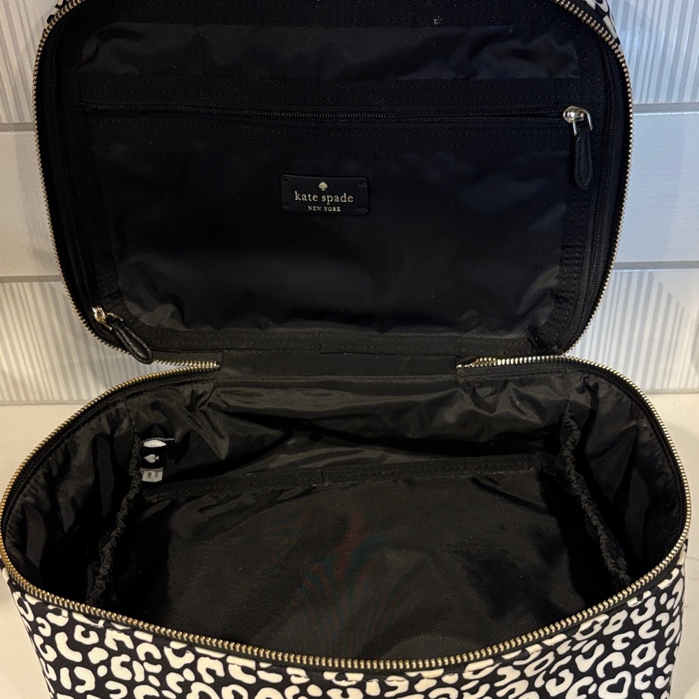 kate spade Black & White Leopard-Print Travel Cosmetic Case - Picture 2 of 5